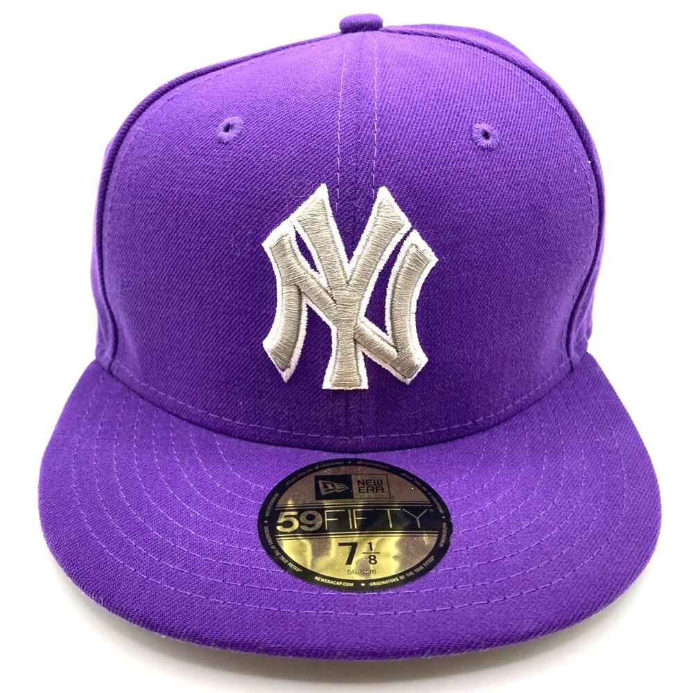 NEW ERA 59 Fifty 7 1/8 Purple New York Yankee’s Hat- NEW